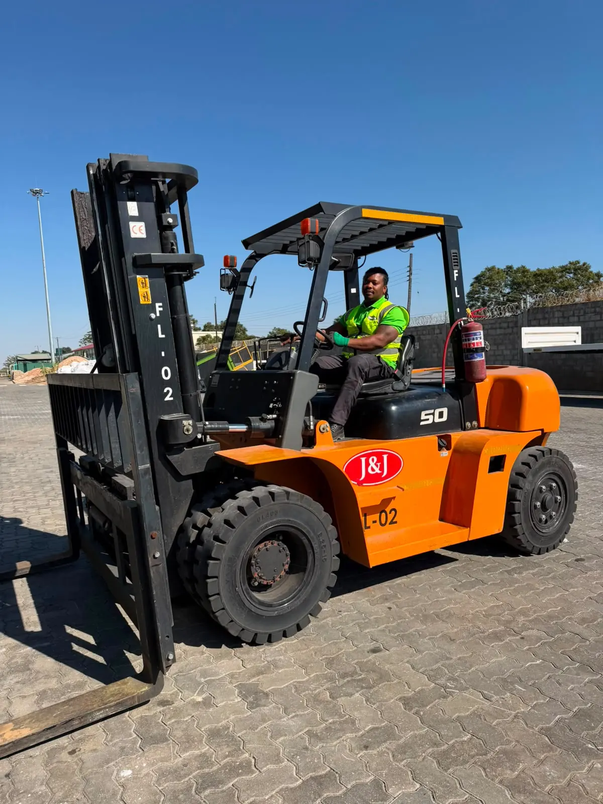 Forklift operations in the yard